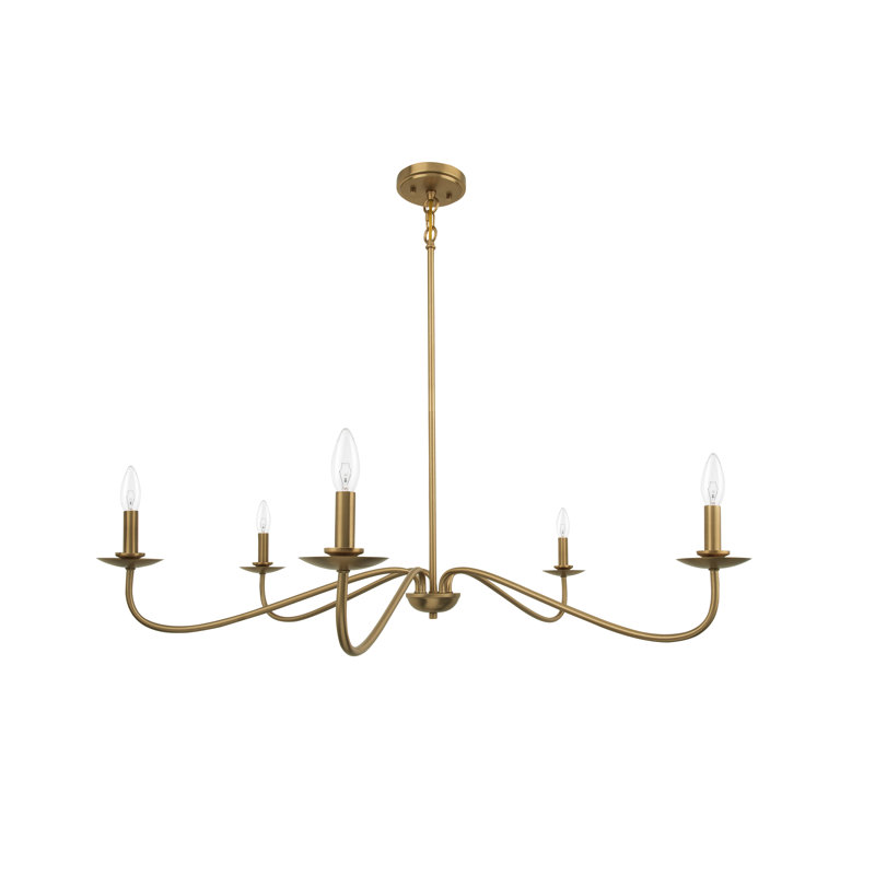 Grimbly 5 - Light Dimmable Classic / Traditional Chandelier, Gold