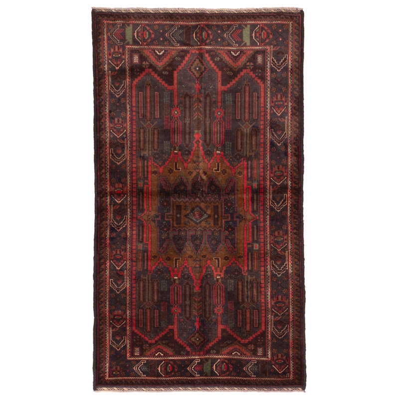 Tapis bleu marine Teimani 3 pi 8 po x 6 pi 7 po