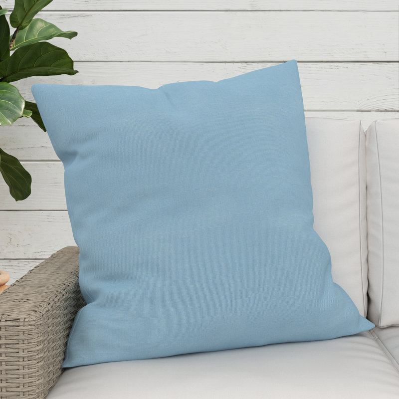 Gabi Sunbrella® Indoor/Outdoor Throw Pillow, Square 24", Canvas Air Blue Sunbrella® Canvas
