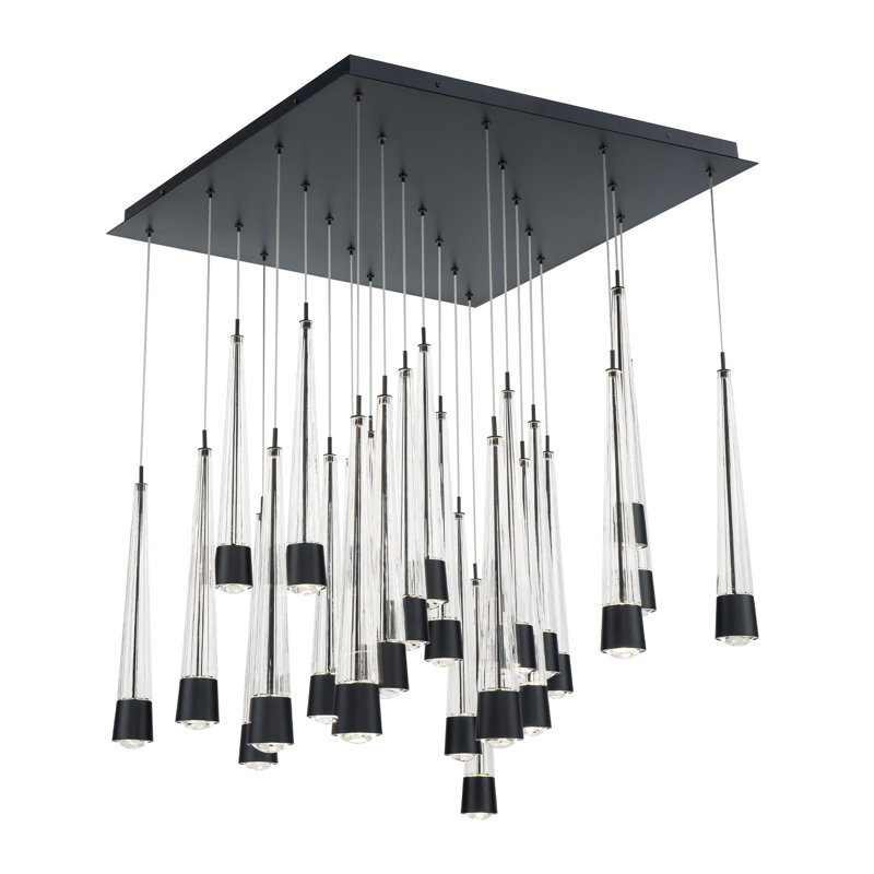 Quill Square Multi-Light 4-CCT Pendant, Black