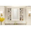 Armoire de salle de bain murale - quincaillerie de rangement dissimulée en métal crème beige