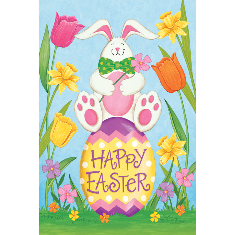 Joyeuses Pâques, lapin, H 30 po x l 20 po