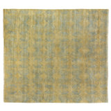 Contemporary hand-knotted Wool/Silk Beige/Light Blue Area Rug