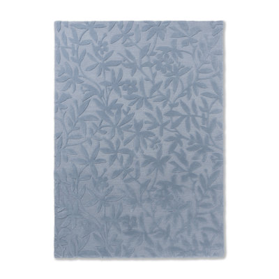 Floral Hand Tufted Wool Area Rug in Blue