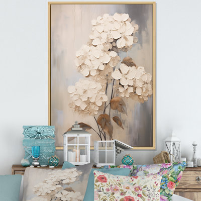 «Vintage Minimalisme Hydrangea III», reproduction sur toile