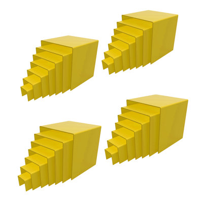 Ensemble de 4 ensembles de sept élévateurs combinés de 2 po, 3 po, 4 po, 5 po, 6 po, 7 po et 8 po cubes en plexiglas 3 côtés