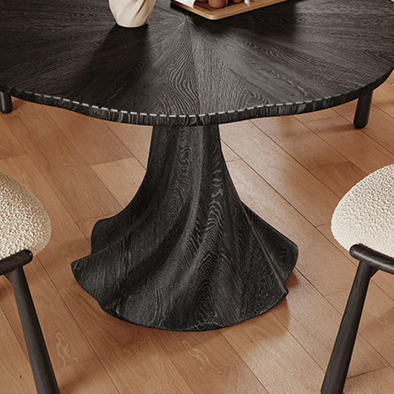 Table ronde noire exquise de style français, H 29,52 po x L 39,37 po x l 39,37 po