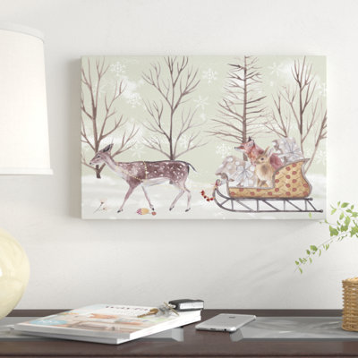 Christmas Time II 1 Piece Wrapped Canvas Wall Art