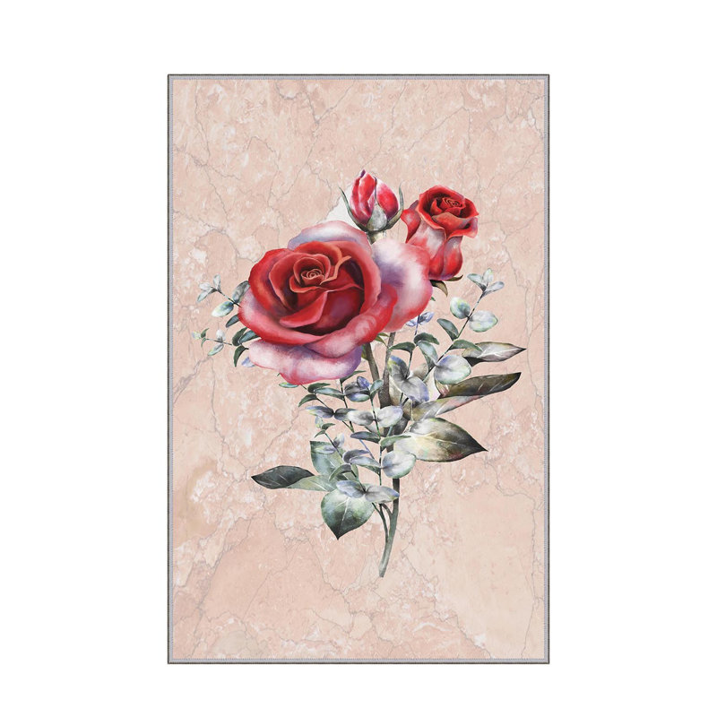 Luxurious Woven Area Rug, 5.9 x 9.2 ft, 100% Polyester, Antibacterial | Non-Slip PVC Felt Dot Underside, 0.3 in Pile Height | Machine Washable, 3D Digital Print, Perfect for Living Room & Bedroom Décor