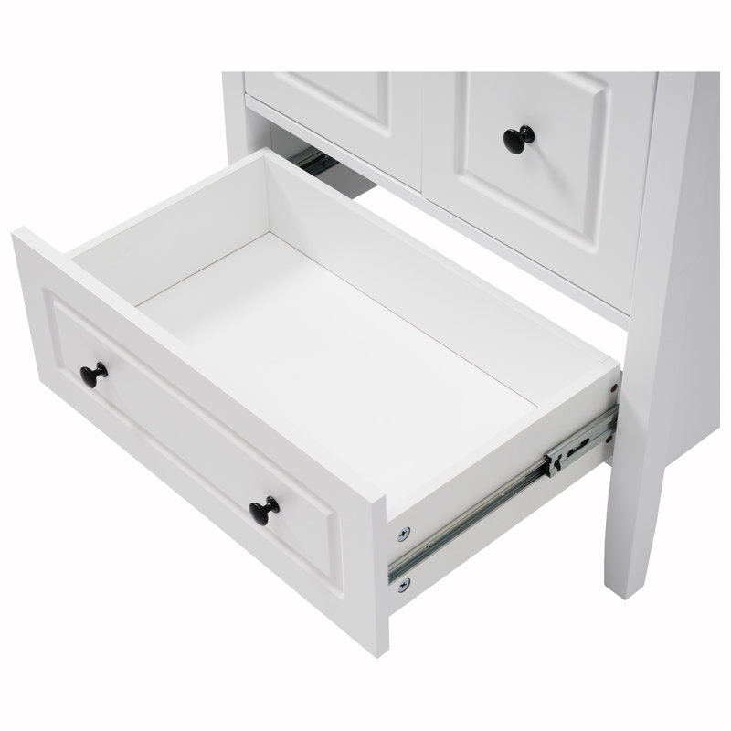Meuble-lavabo de salle de bain avec lavabo, Blanc