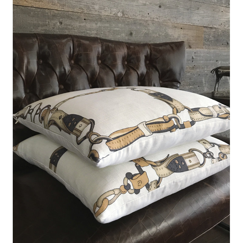 Equestrian Square Pillow Cover & Insert, Feathers, Lannister Amber