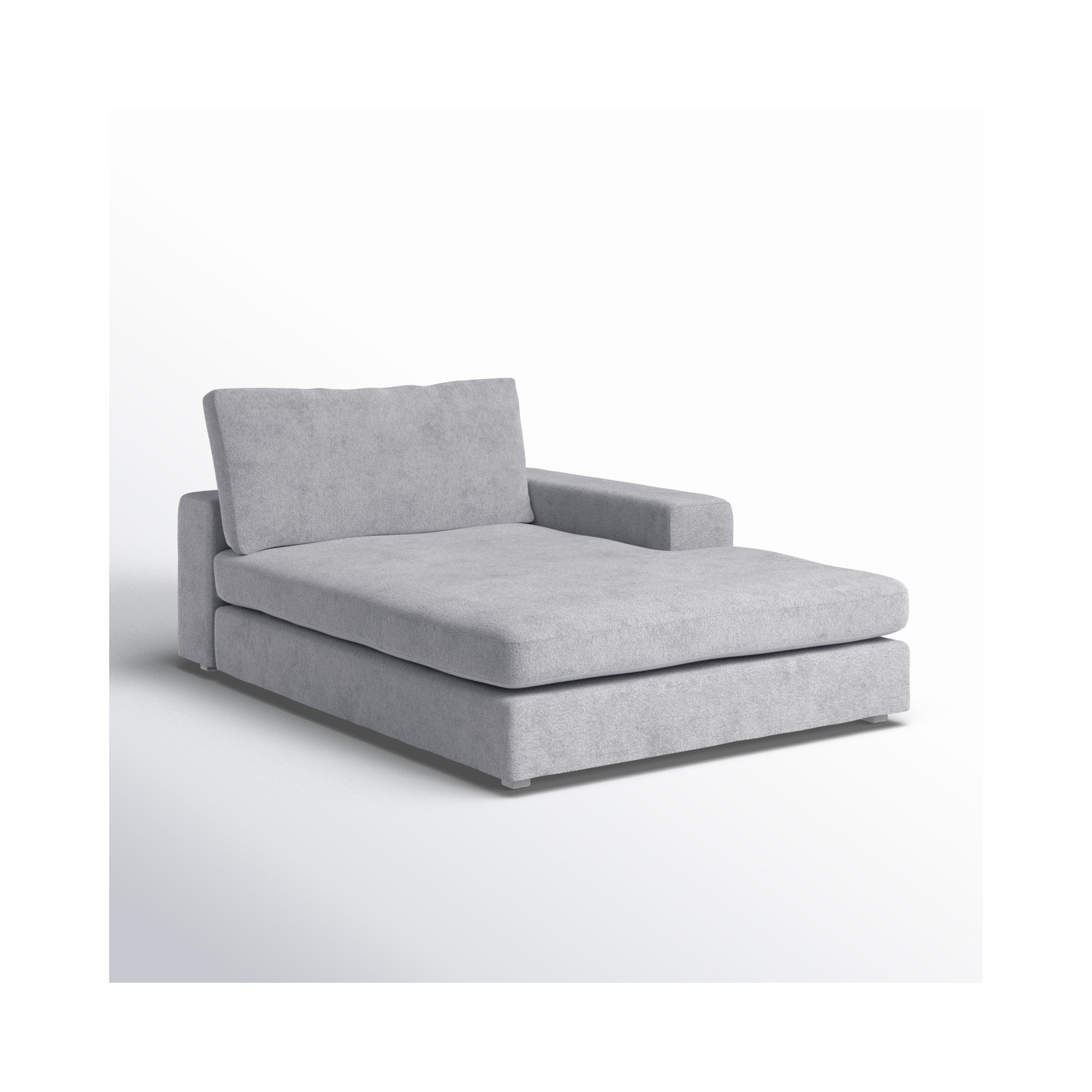 Ojai Upholstered Chaise Lounge, Light Gray, Right Hand Facing