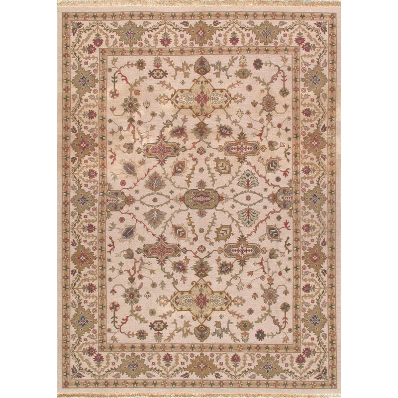 Cobby Oriental Area Rug in Ivory