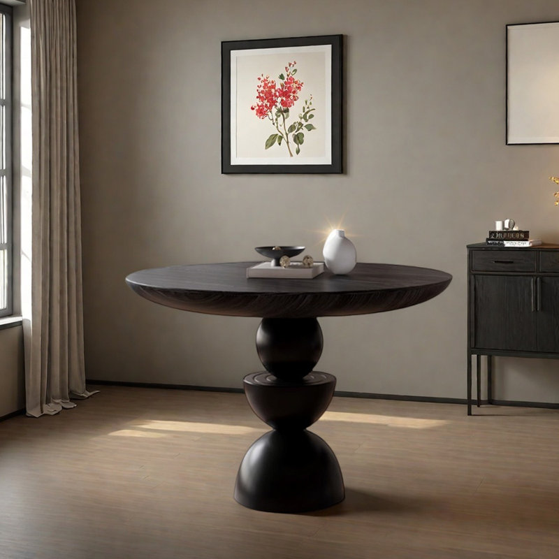 Table ronde durable Pure Black, H 29,52 po x L 39,37 po x l 39,37 po
