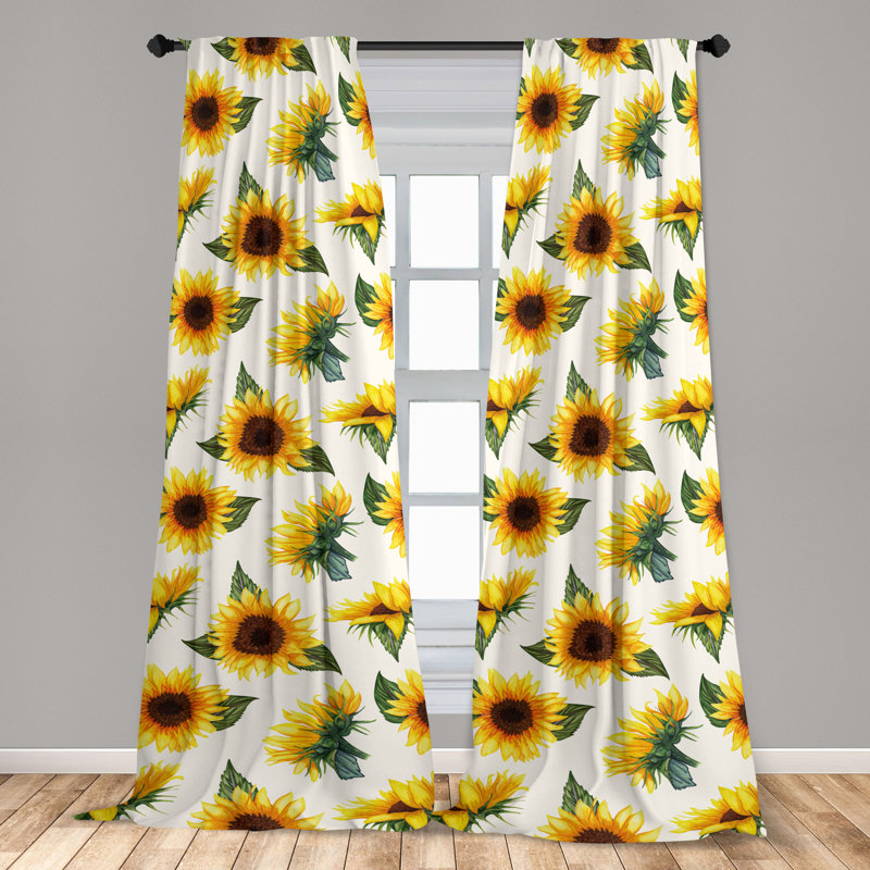 Charlotteann Semi Sheer Curtain Pair, 28" W x 95" L