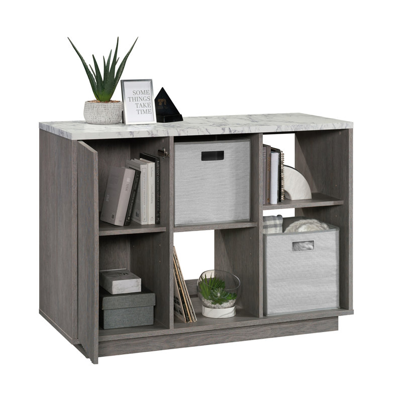 Accent Storage Cabinet With Adjustable Shelves, Grey Finish
