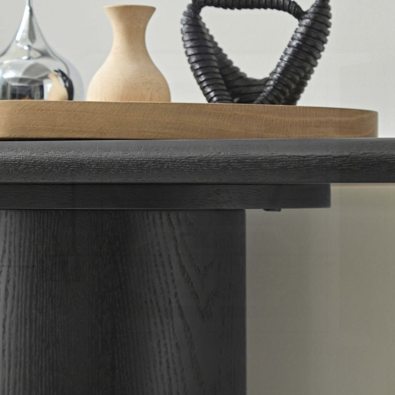 Console moderne de 66,93 pouces avec conception unique de pieds cylindriques (noir), Noir