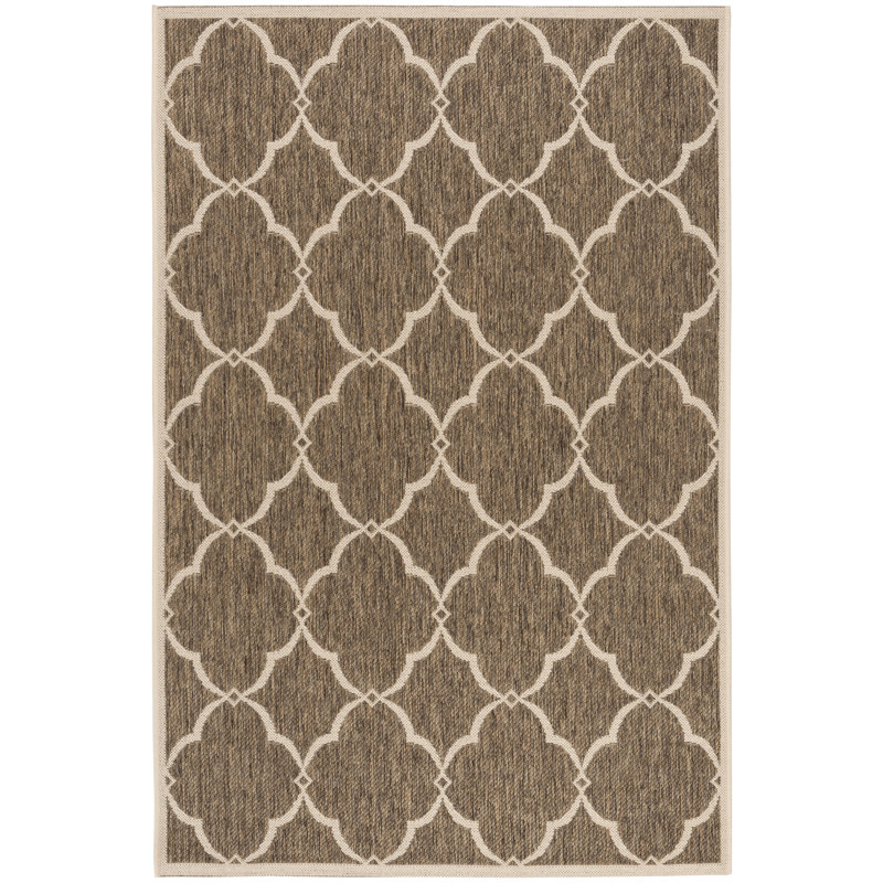Bascom Geometric Hand Woven Indoor / Outdoor Area Rug, Rectangle 122 x 183 cm