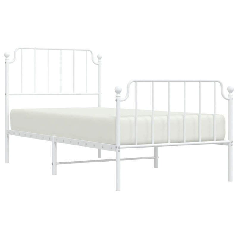 Almeer DE Size - 100 X 200 Cm Metal Bed, European Single (90 x 200cm), White