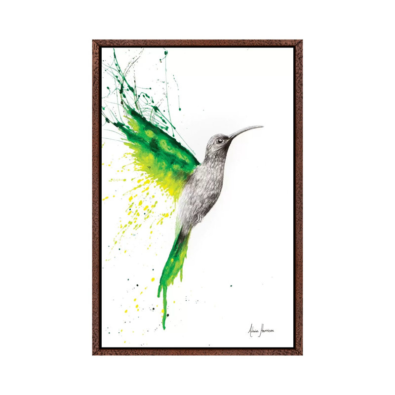 Emerald Sun by Ashvin Harrison - Print on Canvas, Classic Brown Wood Framed, 66.04 cm H x 45.72 cm W