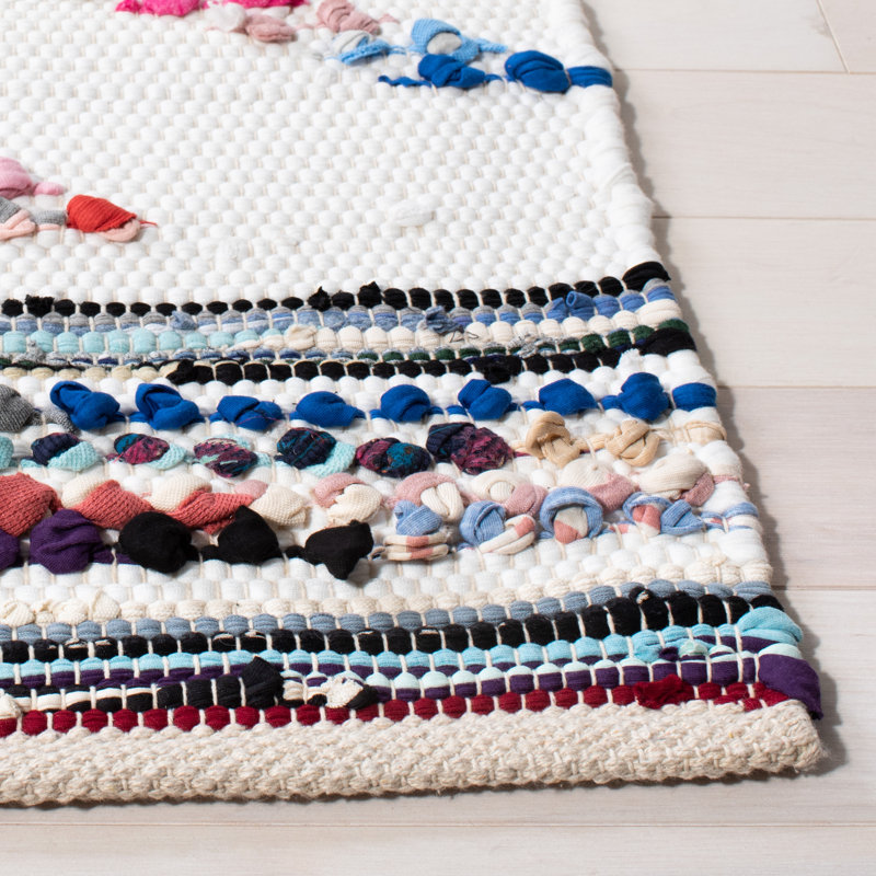 Tapis géométrique à tissage plat Montauk, Rond 6 pi
