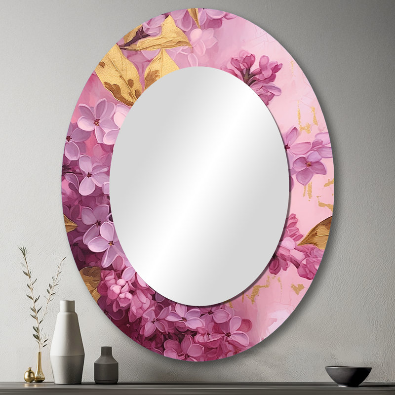 Miroir mural rose et rose, 43 po x 33 po