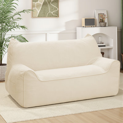 2 Seater Oversized Bean Bag Chair For Adults, With Filler Giant Living Room Bean Bag Chair With Pocket, Big Lazy Sofa Accent Chair For Gaming, Reading