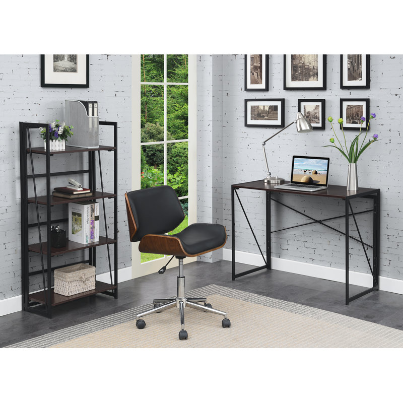 Computer Folding Desk, Espresso/Black