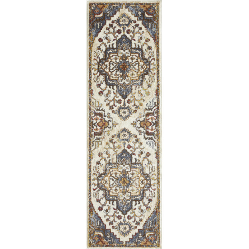 Raaya Washable Floral Indoor Rug, Runner 2' x 6'7"