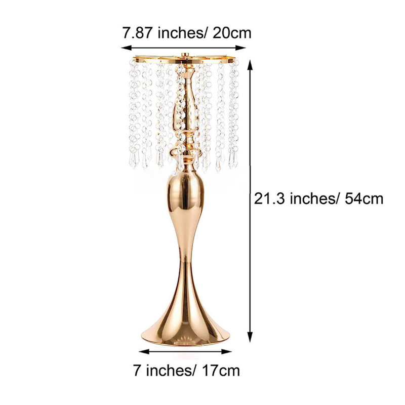 Elegant Metal Wedding Table Centerpiece: Perfect for Candlestick or Flower Vases, Gold