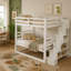 Lit superposé triple pleine grandeur avec escalier de rangement, conception séparée, blanc-37055262