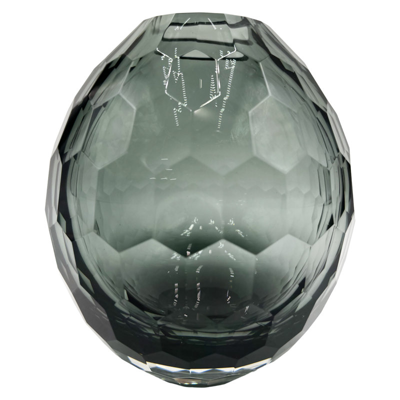 Vase en verre fait à la main 6 ", Gris