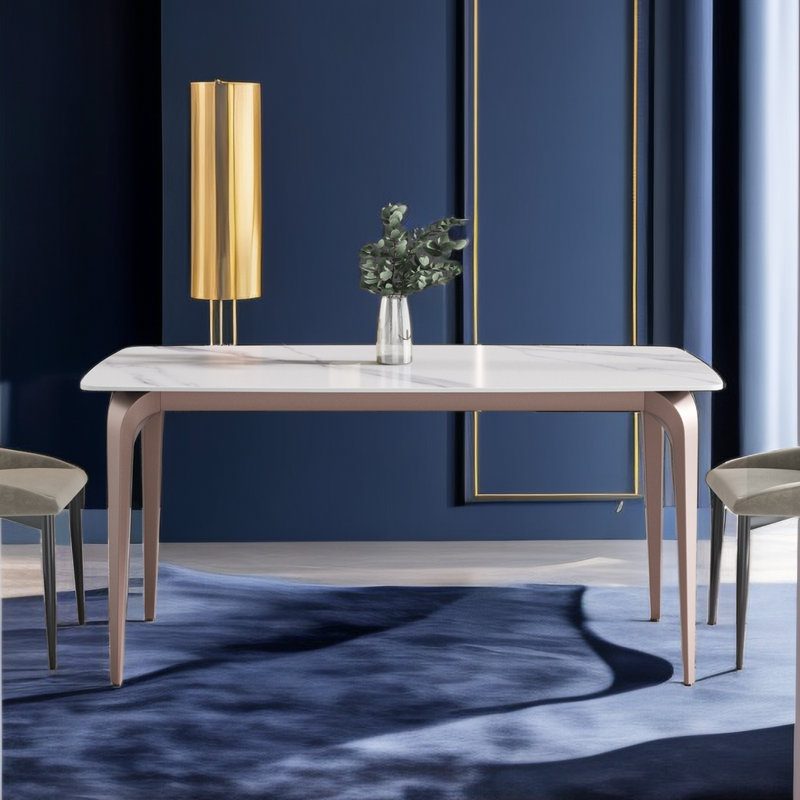 Table de salle à manger Eniel, Noir, H 29,5 po x P 35,5 po x L 63 po, Blanc