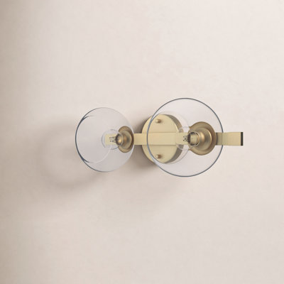 Nathalie 2 Light Glass Dimmable Armed Sconce