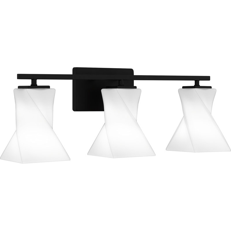 Annecia 3-Light Matte Black Bath Light
