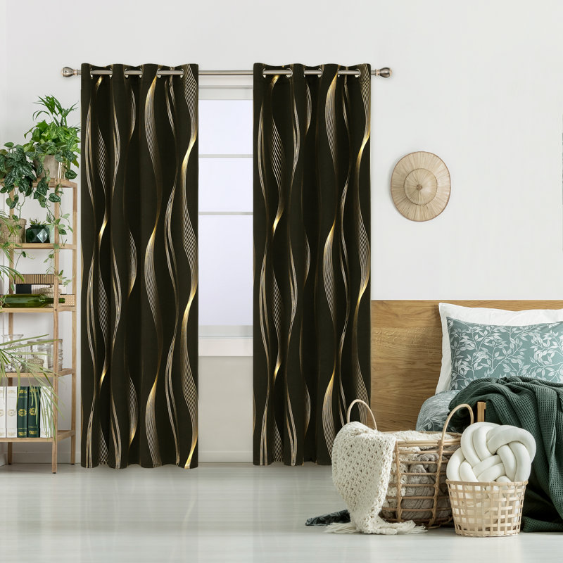 Maisonet Blackout Curtain Pair, Baby Blue, 132cm Width x 214cm Drop