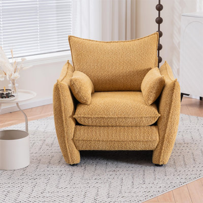Fauteuil à angles vifs - Convient à une variété de cas de figure. Il s'agit d'un siège simple élégant pour les espaces modernes. Jaune