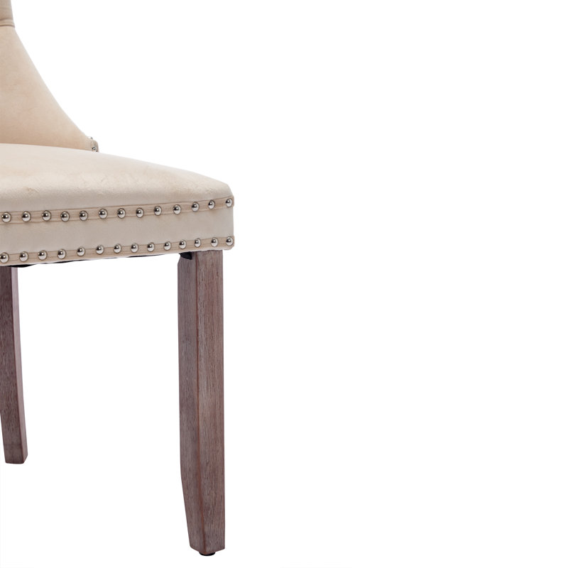 Upholstered Parsons Chair, Beige, Brown