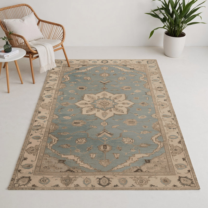Tapis gris d'intérieur et d'extérieur Tabriz, Rectangulaire 3 pi x 5 pi