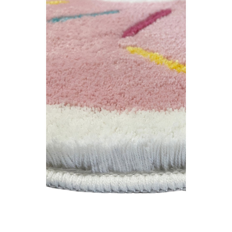 Tapis de bain Agaat, Rose / blanc