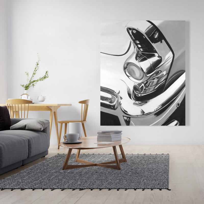 Belle voiture chromée - décor de toile de chambre de transport
