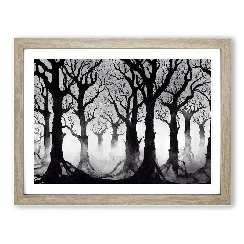 A Feisty Forest - Framed Print, 34cm H x 46cm W x 2cm D, Walnut Framed
