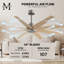 Ariella - Eight Blade Ceiling Fan - Brushed Brass Finish - Matte Black Blades-1855432146-1855432150