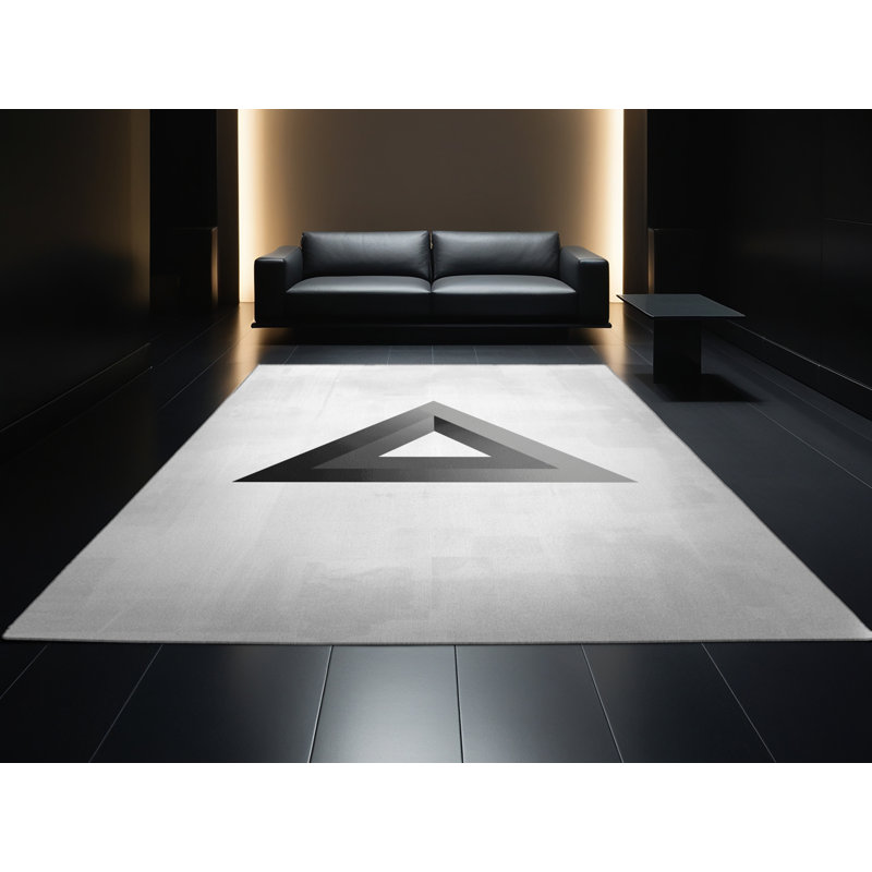 Tapis gris moelleux doux et moelleux Cropsey, Carré 5 pi