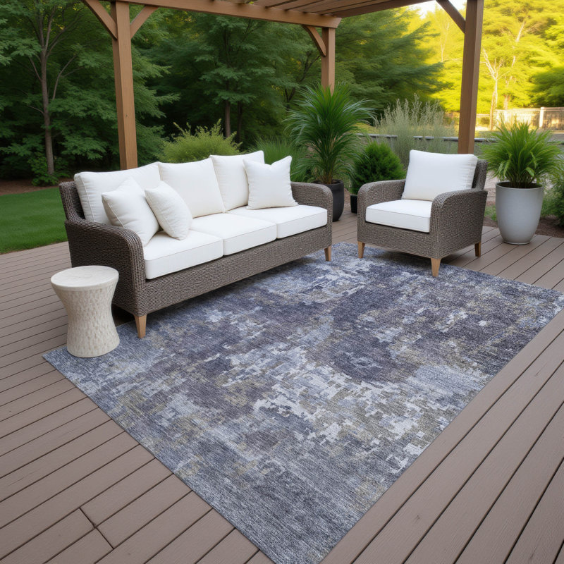 Machine Washable Indoor/Outdoor Chantille ACN2361 Casual Rug, Rectangle 10' x 14'