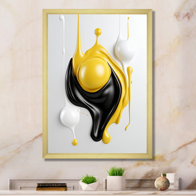 Art liquide sur toile, abstrait liquide noir et blanc I