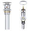  Push Pop Up Chrome Basin Waste Plug - Slotted Suitable for Sink with Overflow - Rising Round Push Button