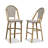  30" Patio Bamboo Print Finish Bar Stools With Rattan Back (Set Of 2)-50490727-50490723