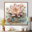 Fleur de lotus rose pastel sur bleu rétro I - impression d'art mural Lotus-1912568492-1912568495