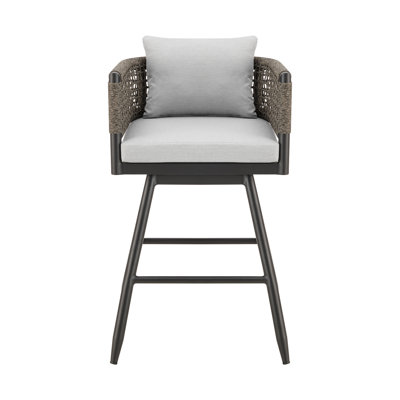 Haimes Metal Outdoor Stool with Cushion